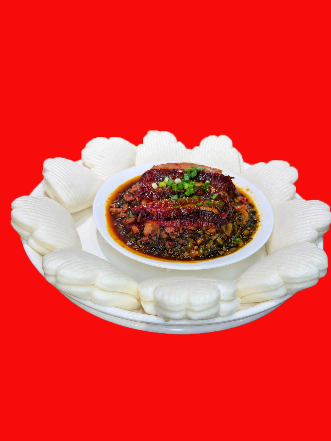 扣肉夹馍
